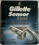 Gillette Sensor Excel Chromium Coated Refill Cartridges 2 Blades 10 Pack Silver. Fixed Price $24.99.