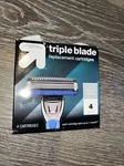 Up & Triple Blade 4 Replacement Cartridges For Mach 3 - Open Box, Unused. Fixed Price $10.00.