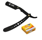 Stainless Steel Professional Folding Straight Edge Barber Razor 100 Shark Blades. Fixed Price $12.75.