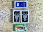 Feather Bluebird & Gillette 7 O'clock Sampler Pack (20 Blades). Fixed Price $19.99.