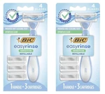 2 Pack Bic Easyrinse Sensitive Anti-clogging, Refillable Women's Razors Kit. Fixed Price $12.99.