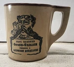 Vtg Stoneware Brown Glaze Shaving Mug Wso Prof. Barber's Goose-grease. Fixed Price $9.86.
