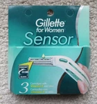 New Gillette For Women Sensor Refill 3 Pack Cartridges Discontinued. Fixed Price $18.99.