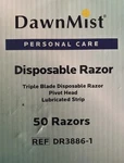 Dawnmist*triple Blade Disposable Razor Pivot Head Lubricated Stripe Box Of 50. Fixed Price $20.99.