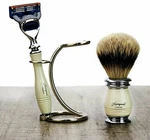 Silvertip Synthetic Hair Shaving Brush With Five Blades Cartridge Razor Stand. Fixed Price $119.96.