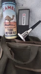 Lot 3, 1960S Apocanvas Grn Tool 12X9 Bag, Gillette Techmatic,& Camel Tube Kit. Fixed Price $63.50.