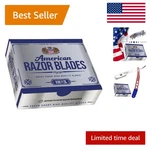 Superior 100-PACK Of American Steel Razor Blades Perfect For Smooth Shaving. Fixed Price $9.99.
