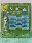 Gillette Venus Extra Smooth Platinum Women's Razor Handle + 11 Cartridges. Fixed Price $32.00.