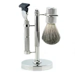 Bey-berk BB06 Fusion Razor & Pure Badger Brush Diamond Cut Design Chrome S.... Fixed Price $90.83.