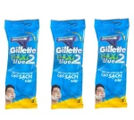 3 Gillette Flexi Blue 2 Double Blade Men's Razors Per Pack. Fixed Price $15.00.