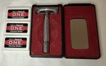 Razor Microtouch-one Chrome Plated Classic Safety W/case +3 Blade Refills. Fixed Price $12.29.