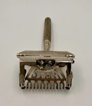 Early Kampfe Bros. Star Safety Razor Set Wedge Blade Lather Catcher New York Tin. Fixed Price $95.00.