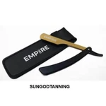EMP350 Empire Black & Gold Color Steel Razor Holder W/ Pouch. Fixed Price $17.95.