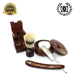Zeva Wet Cut Throat Men's 5 Pcs Shaving Set Kit- Razor, Brush, Cup, Stand Soap. Fixed Price $59.99.