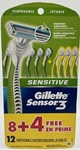 Gillette Disposable Lot 12 Razors Total Sensitive Green. Fixed Price $18.00.
