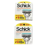 Lot Of 2-SCHICK Quattro Titanium Razor Blade Cartridge Refills 8 Count For Men. Fixed Price $17.95.