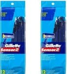Gillette SENSOR2 Disposable Rasors 12 Count (#2 Pack) Chromium Coating. Fixed Price $28.99.
