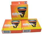 3X! Gillette Fusion 5 Razor Blade Refills Of 8 Cartridges Sealed Pack. Fixed Price $55.57.