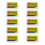 50 Feather Razor Blades Yellow Pack Hi-stainless Double Edge Platinum Coated. Fixed Price $11.50.