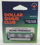 Dollar Shave Club Razor Cartridges Acne Friendly, 4 Refills Free Ship. Fixed Price $8.95.