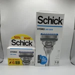 Schick Hydro Dry Skin Razor 5-BLADE Silver/blue Men's W/ 2 Cartridges. Fixed Price $25.00.