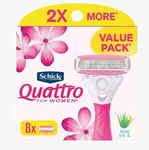 Schick Quattro 4-BLADE Razor Refills Value 8 Count New In Package.. Fixed Price $9.98.
