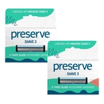 Preserve Shave 3 Razor Cartridges 2 Boxes 4 Blades Per. Fixed Price $13.49.
