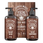Viking Revolution Beard Care Set - Wash & Conditioner With Argan Jojoba Oils,. Fixed Price $132.99.