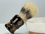 Synthetic Vegan Hair Shaving Brush Resin Dark Horn Color 24MM Fs Frank. Fixed Price $29.99.