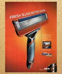 Gillette Fusion Power Razor Blade Orange - Magazine Print Ads Ephemera Art 2009. Fixed Price $12.99.