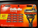 Gillette Fusion 5 Razor Blades 12 Cartridges Sealed Genuine- New. Fixed Price $27.00.