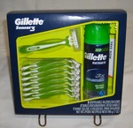 Gillette Sensor 3 Gift Box 8 Disposable Razors 1 Shave Sensitive Skin Gel Nib. Fixed Price $14.99.