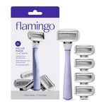 Flamingo Women's Razor Multipack 1 Lilac Handle + 5 Blade Cartridges. Fixed Price $39.64.