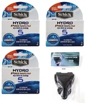 Schick Hydro Premium 5 Razor Blades Shaving Refills 6 Cartridges + Travel Cover. Fixed Price $33.00.