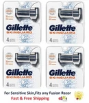 16 Gillette Skinguard Razor Blades Refill Cartridges Sensitive Fit Fusion 8. Fixed Price $46.99.