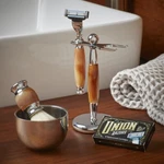 Tiger Eye 5 Pcs Shave Set Shaving Brush Razor Bowl Stand Replacement Blades Kit. Fixed Price $40.70.