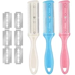 3 Pieces Hair Cutting Comb Set With 10 Razors, Double Edge Razor, Thinning. Fixed Price $10.99.