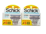 Schick Hydro Dry Skin Razor Refill Cartridges 12 Total Value Pack. Fixed Price $16.95.