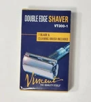 New Vincent Double Edge Shaver Blade & Cleaning Brush VT300-1. Fixed Price $8.00.