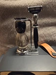 The Art Of Shaving Mach 3 Razor & Nickel Stand W/ Pure Badger Brush (new). Fixed Price $160.00.