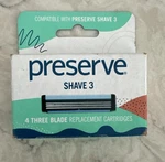 Preserve Shave 3 Razor Blade Cartridge 4 Count Ultimate Comfort. Fixed Price $11.99.
