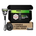 Gillette Labs Exfoliating Bar Men's Razor Set Handle, 2 Refills & Hook - New. Fixed Price $19.99.