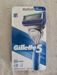 Gillette 5 Aqua-grip Handle Razor With 2 Cartridges Blue. Fixed Price $10.47.
