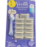 Gillette Venus Ultra Smooth Sensitive Razor+ 11 Cartridges Shower Holder New. Fixed Price $38.99.