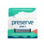 Preserve Shave 3 Razor Blade Cartridges 4 Count. Fixed Price $12.95.