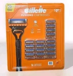 16 Gillette FUSION5 Mens 5BLADE Razor Refill Cartridges Fits All Handles. Fixed Price $39.98.