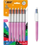 Bic 4 Color Shine Retractable Ballpoint Pen, 1.0 Mm Point, 6-COUNT. Fixed Price $12.99.