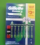 Gillette Razors Sensor Sensitive X7 Pack Disposable 3-BLADE & Bonus Shave Foam. Fixed Price $10.99.