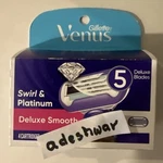 New Venus Swirl & Platinum 5 Deluxe Smooth Refill Blades, 4 Cartridges Ships. Fixed Price $174.95.