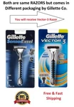 2 Gillette Vector 3 Razor Handle Fits Sensor Excel Women Blades Cartridges. Fixed Price $25.98.